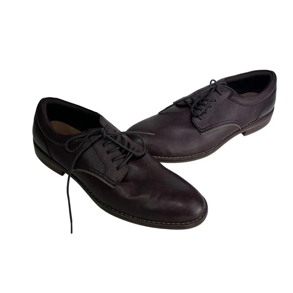 Parker & Sky Mens Dress Shoes Brown Lace Up Oxford Work Career Size 13